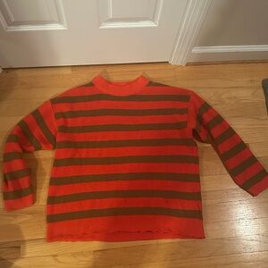 Striped red and Brown Sweater women’s size large